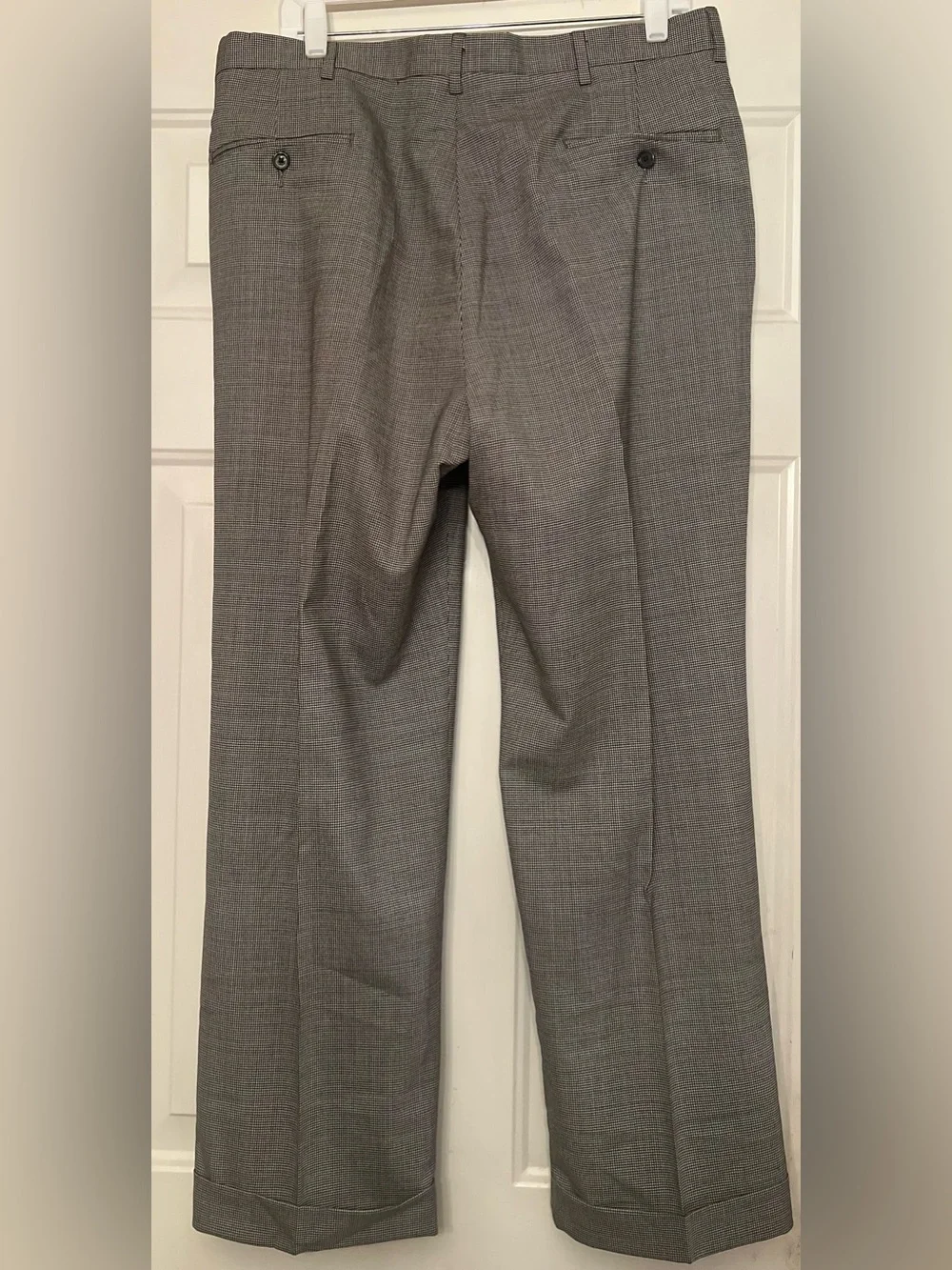 Haggar Black Label Gray Micro Houndstooth 2-Piece Suit 44L Jacket 36x29 Pants